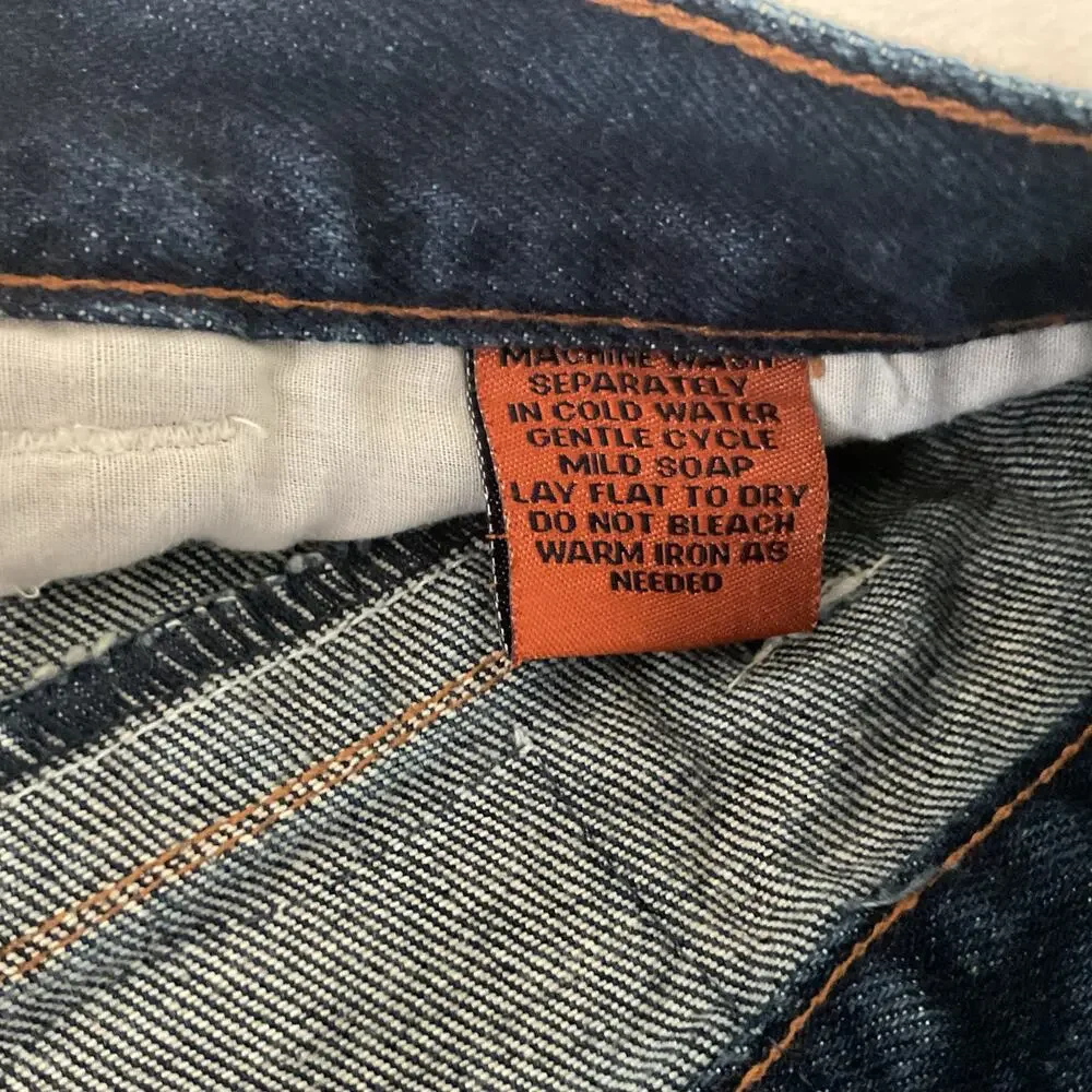 ATTITUDE  Vintage Wide Leg Baggy Jeans with Y2K Sahara Design 36X32 (24)